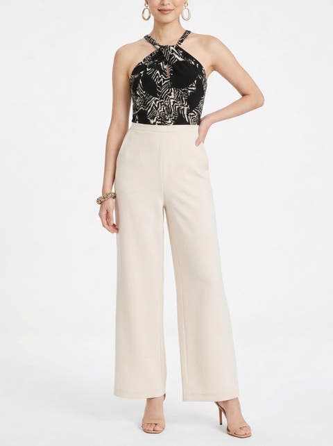 Jetti Halter Neck Wide Leg Jumpsuit