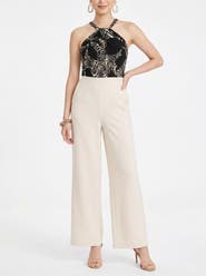 RACHEL Rachel Roy Jetti Halter Neck Wide Leg Jumpsuit