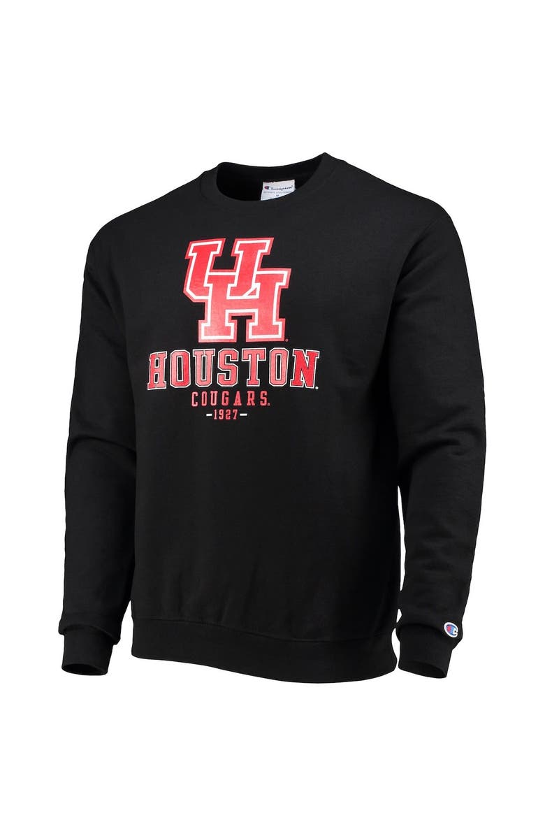 Champion Men's Champion Black Houston Cougars Team Stack Powerblend Pullover Sweatshirt, Alternate, color, 