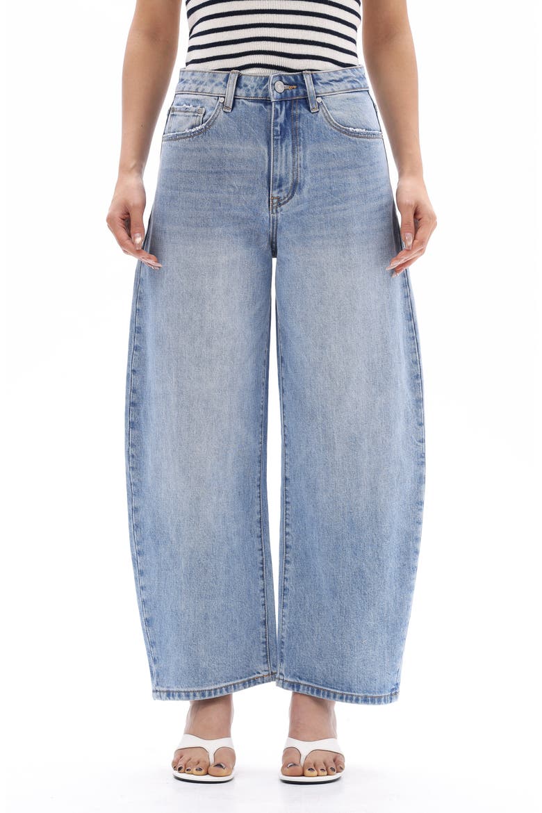 High Waist Ankle Barrel Jeans, Main, color, REVERIE