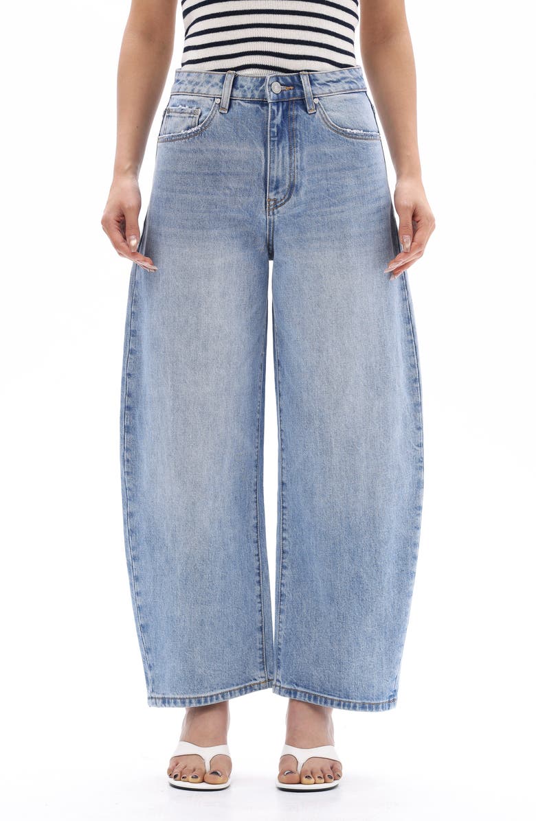 Bayeas High Waist Ankle Barrel Jeans, Main, color,