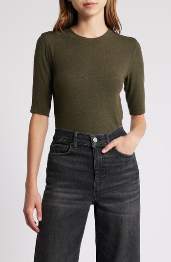 FRAME Rib Crewneck T-Shirt | Nordstrom