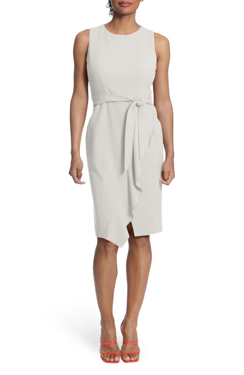 Donna Morgan Tie Waist Midi Dress, Main, color, 