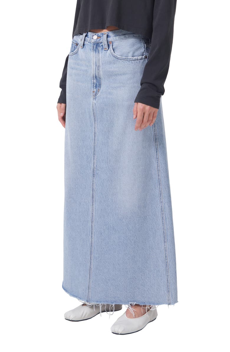 AGOLDE Hilla Denim Maxi Skirt, Alternate, color,