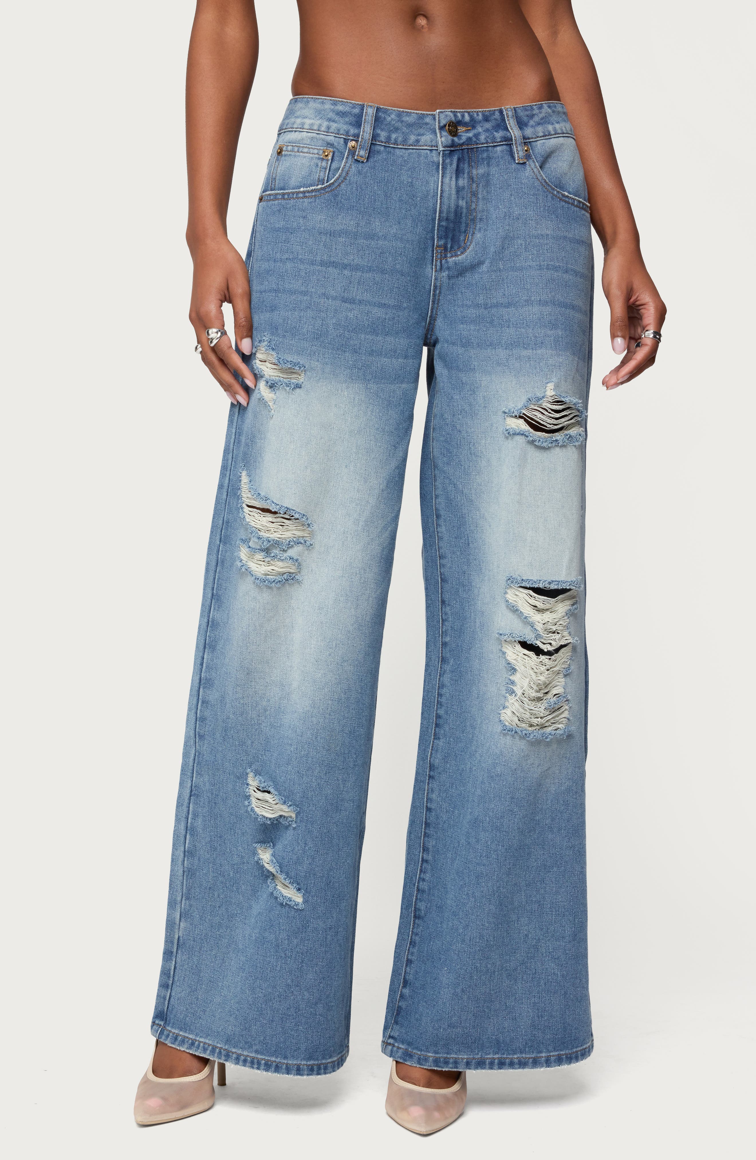 Frye Distressed Low Rise Jeans