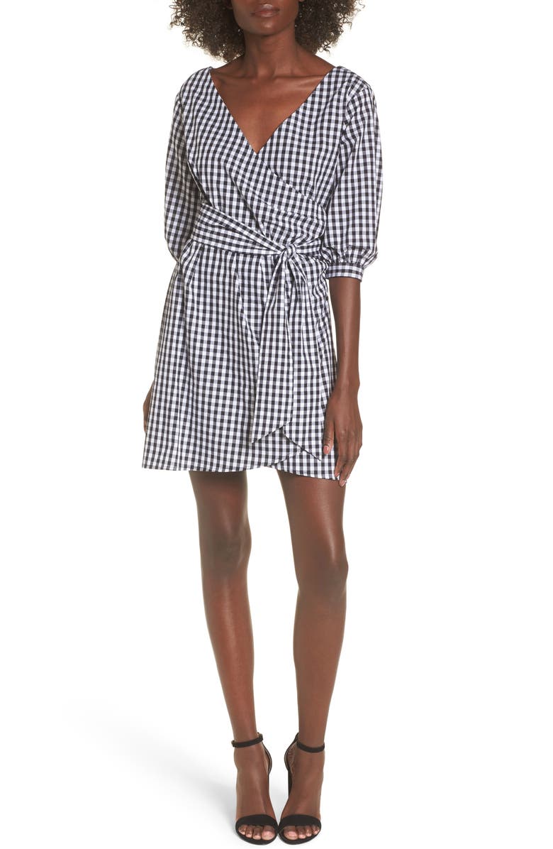 Love, Fire Cotton Poplin Wrap Dress, Main, color,