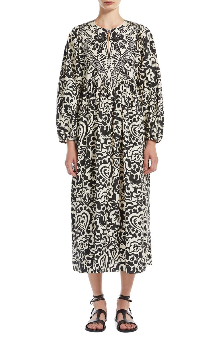 Weekend Max Mara Anzio Long Sleeve Cotton Maxi Dress, Main, color, 
