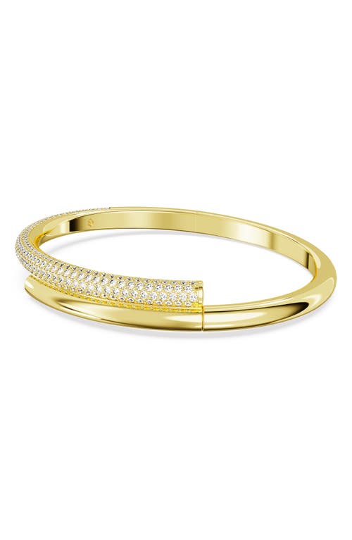 Swarovski Pave Crossover Bangle Bracelet In Gold