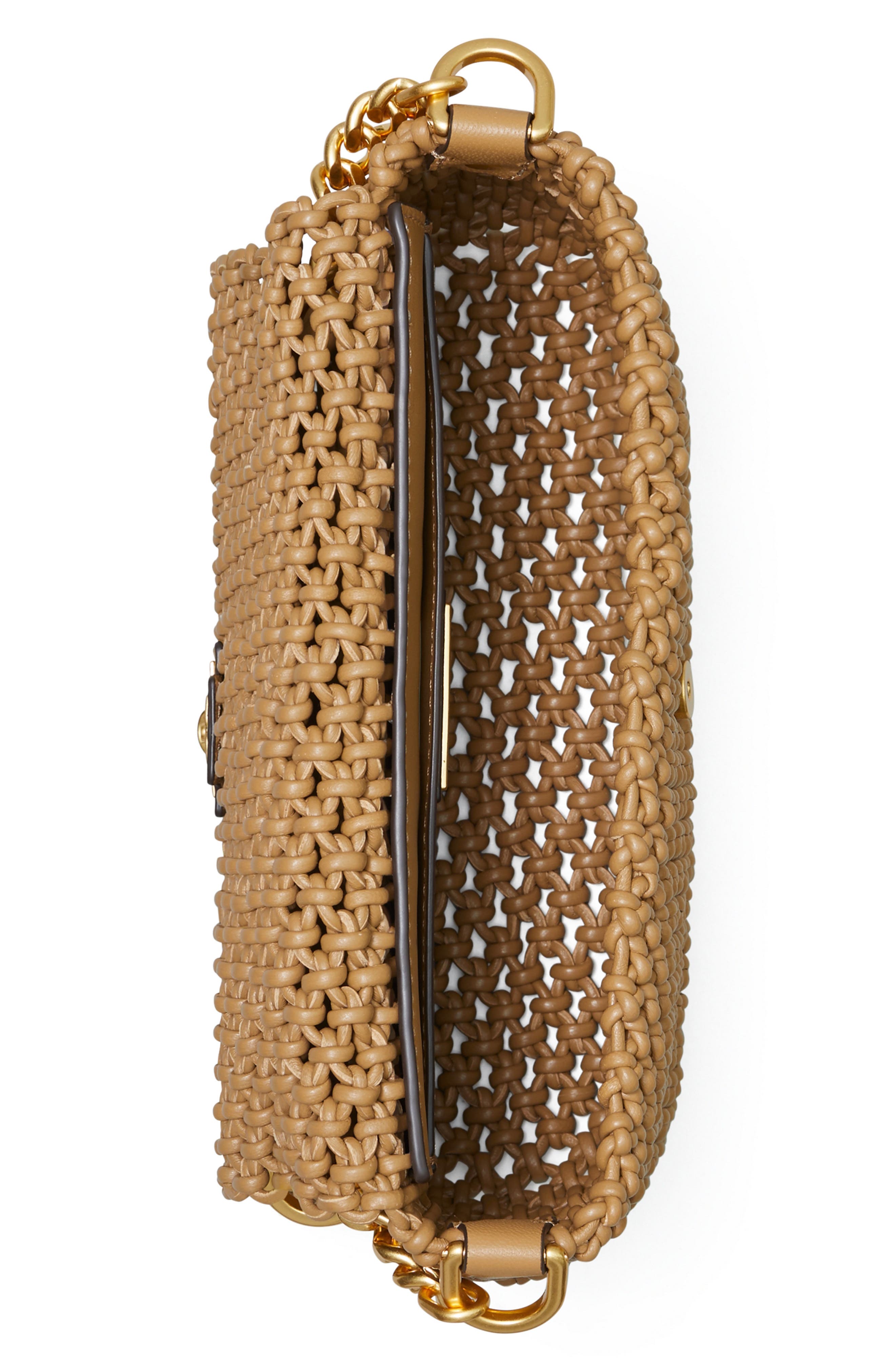 Tory Burch Kira Knotted Leather Shoulder Bag, Alternate, color, 