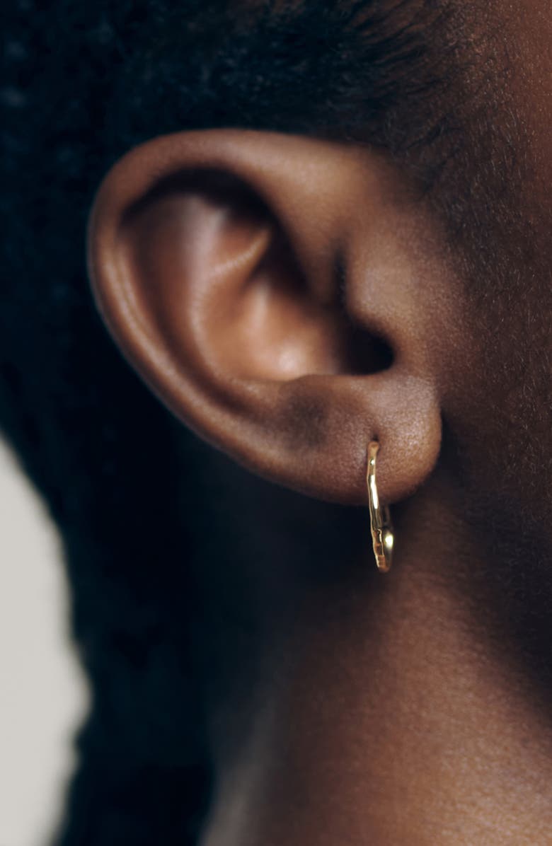 Monica Vinader Siren Small Hoop Earrings, Alternate, color, 14K Solid Gold