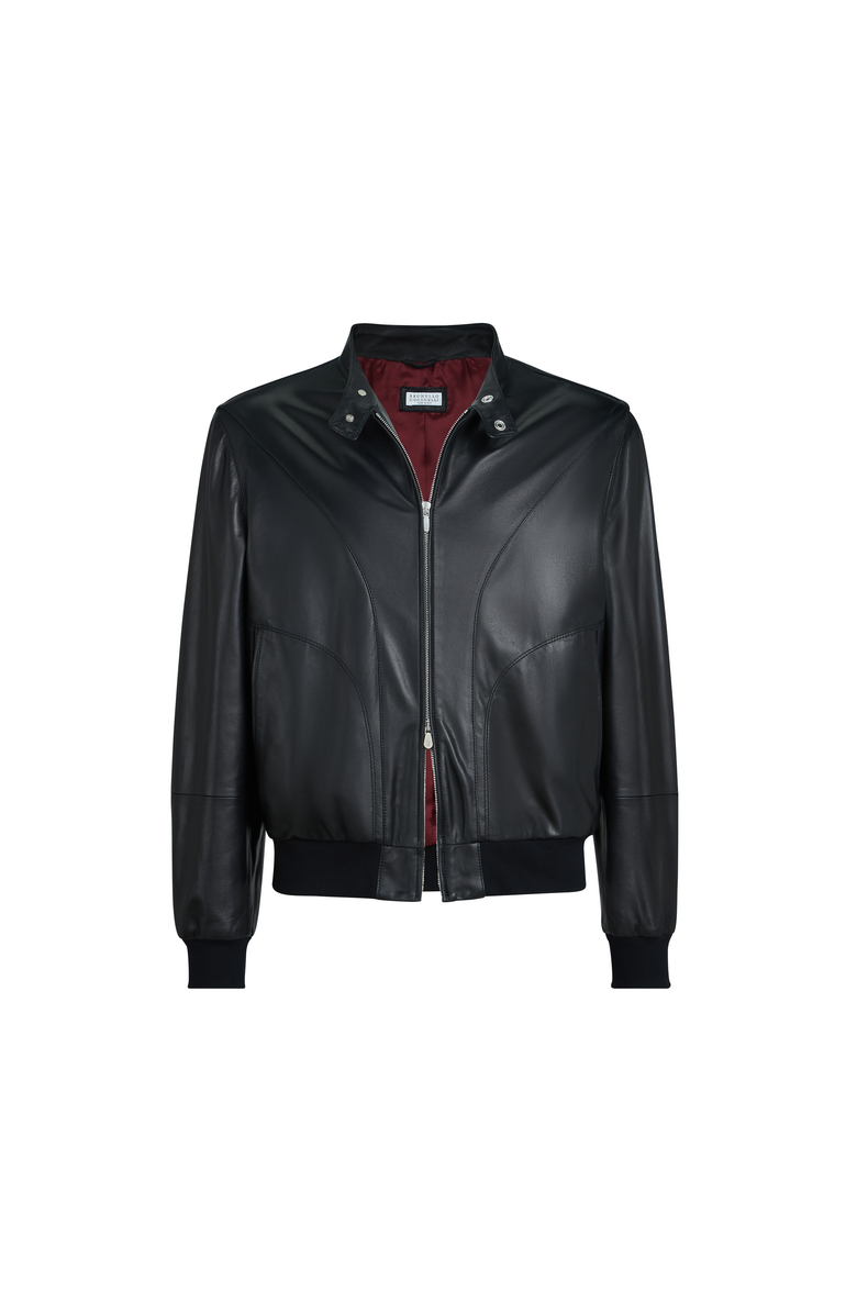 Brunello Cucinelli Nappa leather jacket, Main, color, Black