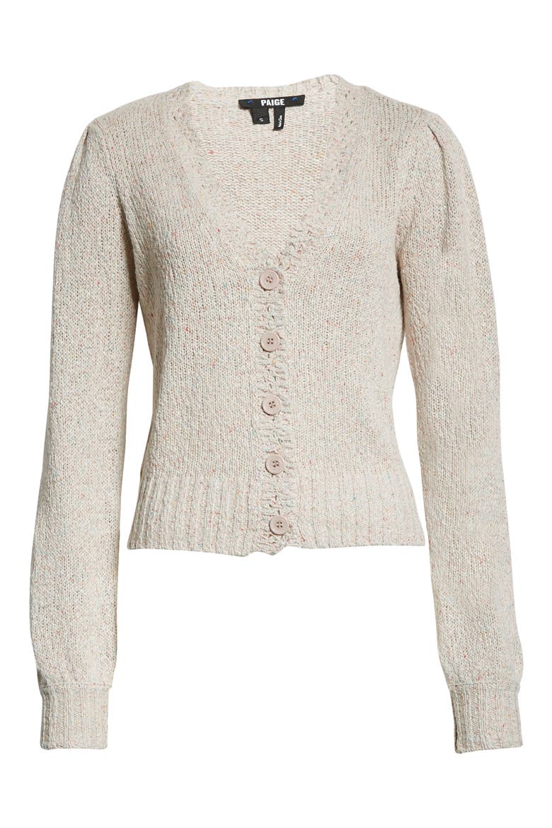 Joyce Cotton Blend Slub Cardigan, Alternate, color, IVORY MULTI