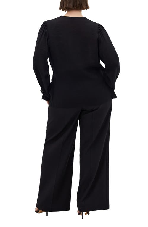 City Chic Binsley Wrap Top In Black