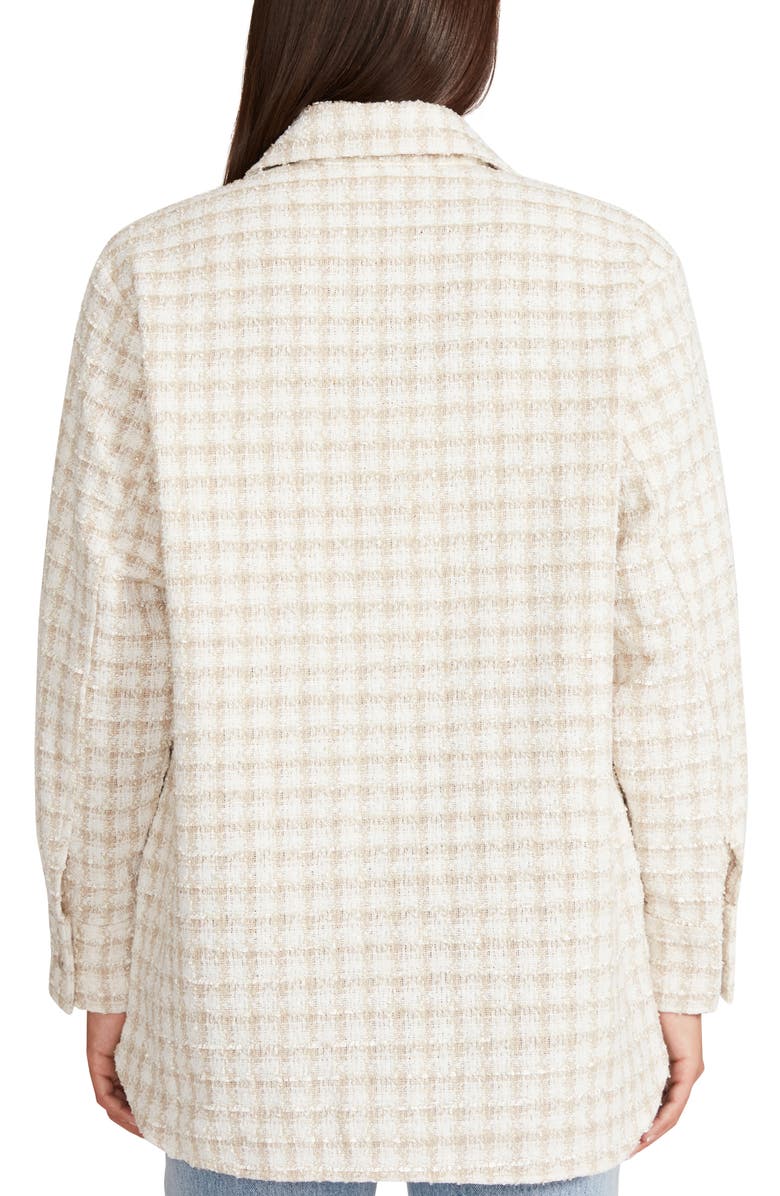 BB Dakota by Steve Madden The Nevermind Plaid Bouclé Shacket, Alternate, color,