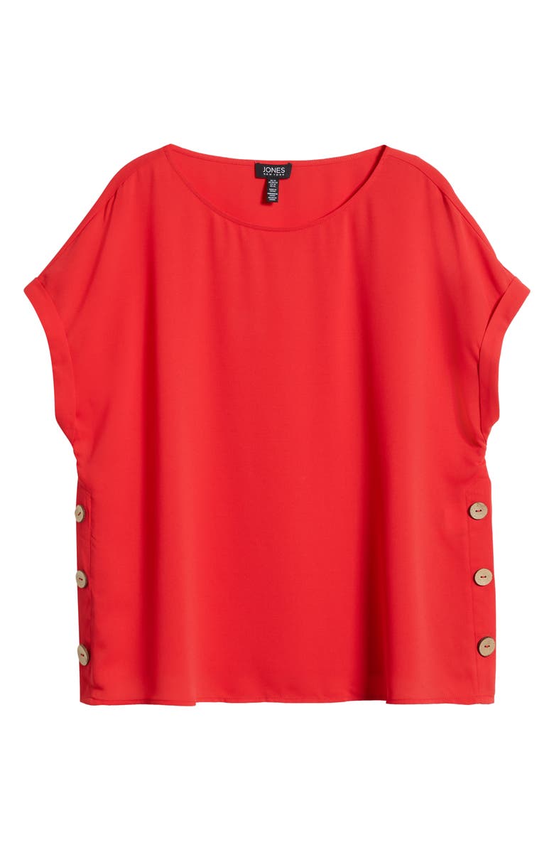 Jones New York Side Button Detail Crepe Top, Alternate, color, 