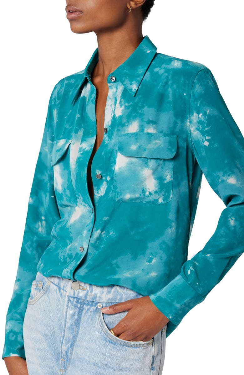 Equipment Signature Slim Fit Silk Button-Up Shirt, Alternate, color,