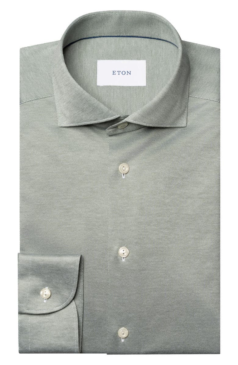 Eton Filo di Scozia Jersey Shirt, Alternate, color, Medium Green