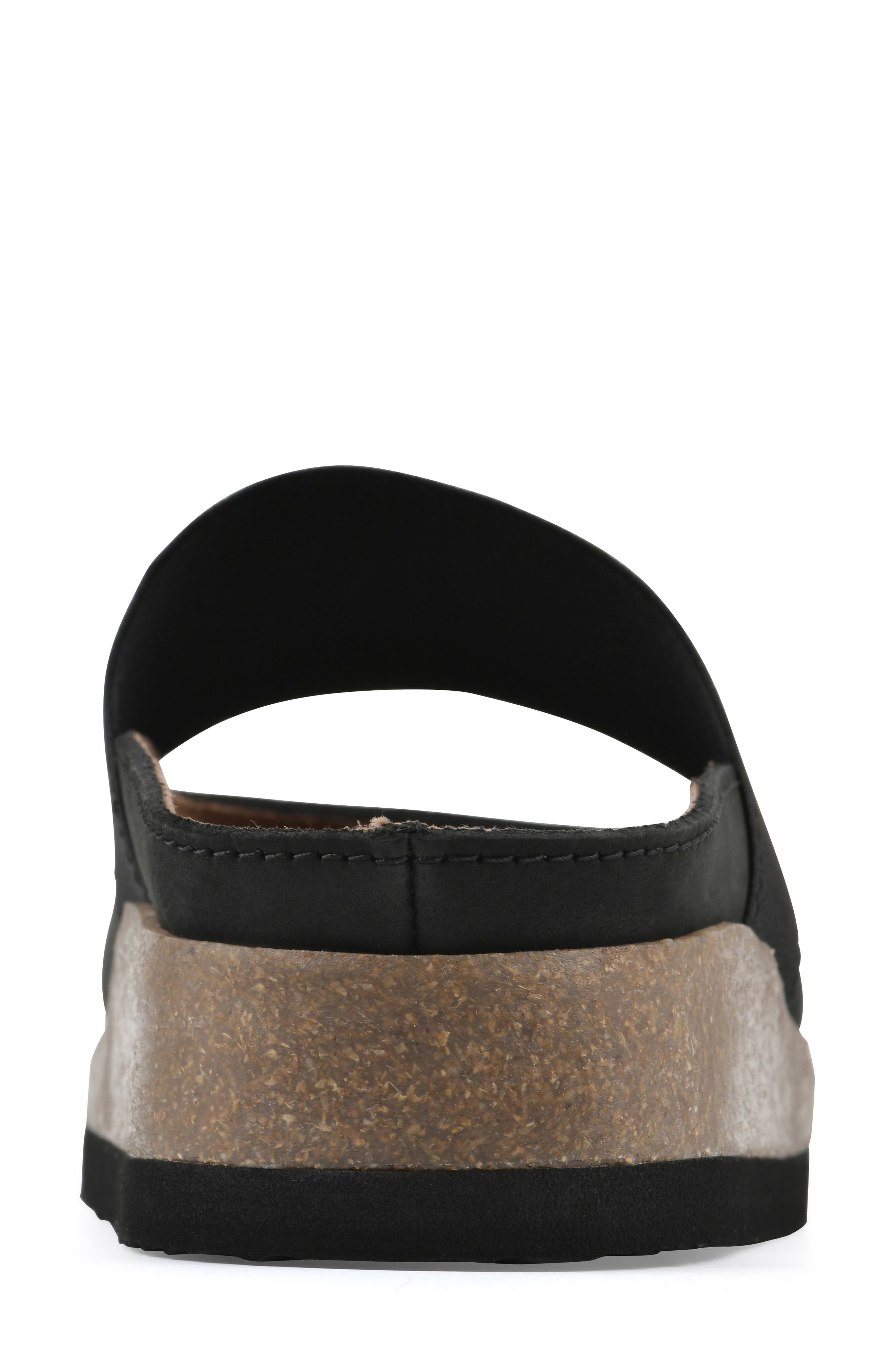 White Mountain Footwear Bassi Wedge Mule, Alternate, color, Black Nubuck