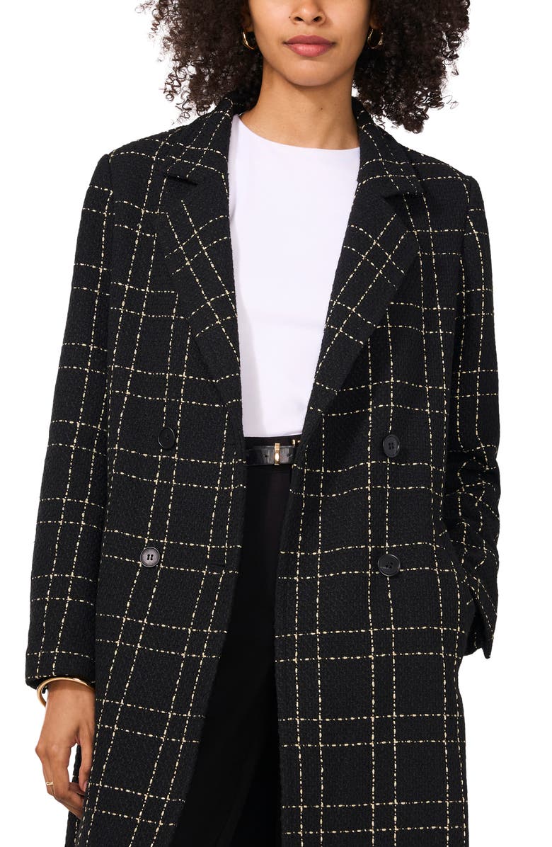 Vince Camuto Windowpane Bouclé Coat, Alternate, color,