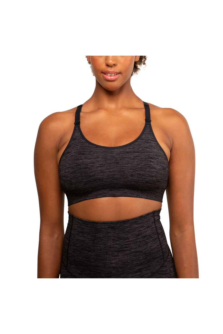 Layla Yoga Racer Back Nursing bra, Main, color, Charcoal Melange