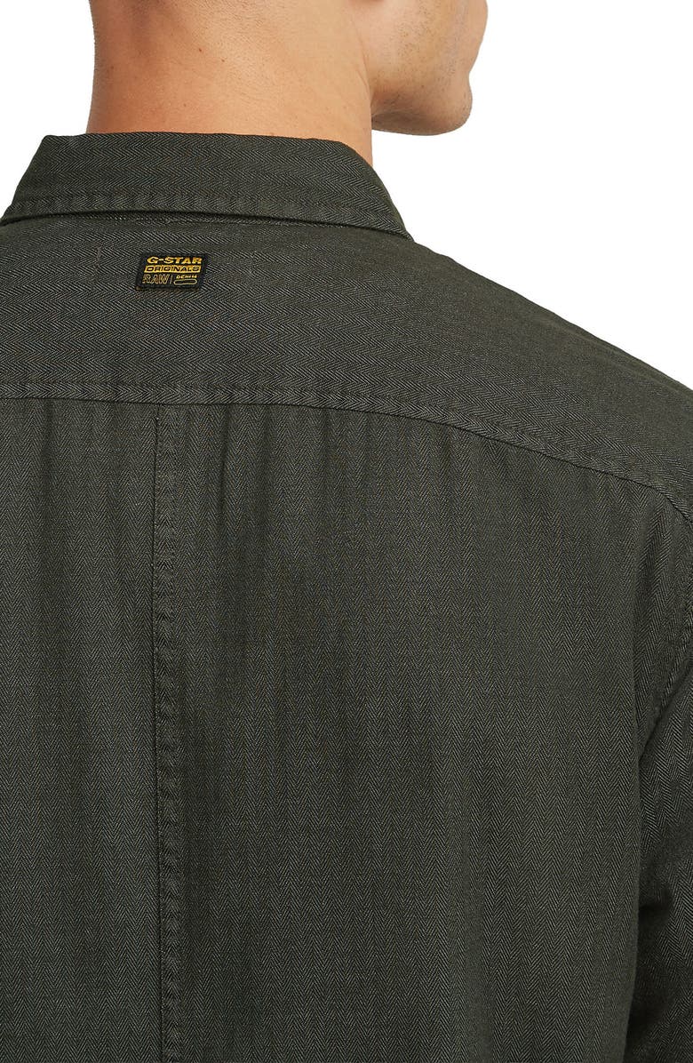 G-STAR Paneled Cotton Blend Button-Up Shirt, Alternate, color, Asfalt Gd