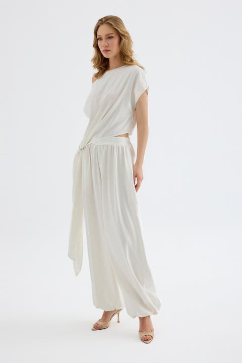 Velora Draped Viscose Balloon Pants