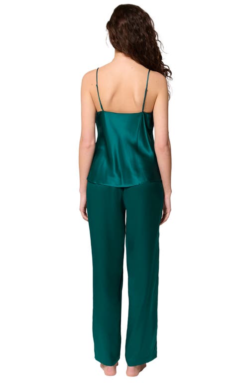 Simone Perele Love Me Silk Lounge Pants In Green
