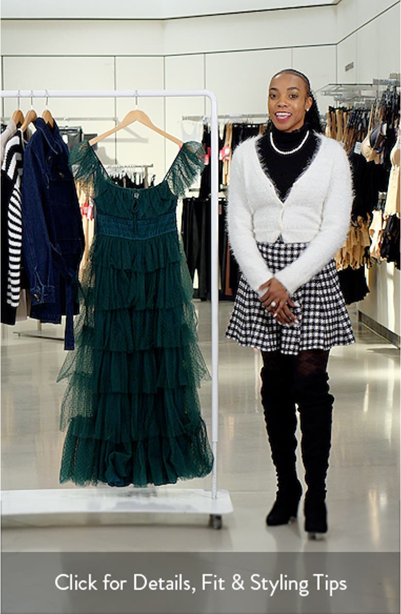 Belle Swiss Dot Tulle Tiered Maxi Dress, sales video thumbnail