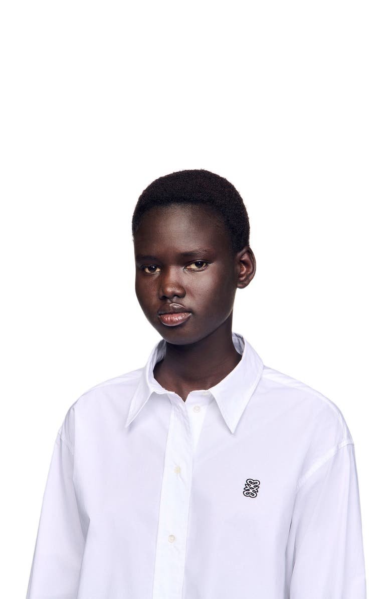 SANDRO Cropped poplin shirt, Alternate, color, White