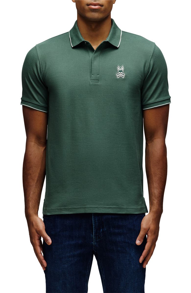 Psycho Bunny Marlon Tipped Pima Cotton Piqué Polo, Main, color, 