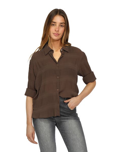 Yoko Shirred Chiffon Blouse