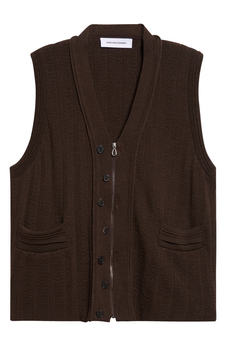 KIKO KOSTADINOV Fitz Knit Vest, Alternate, color, Maroon