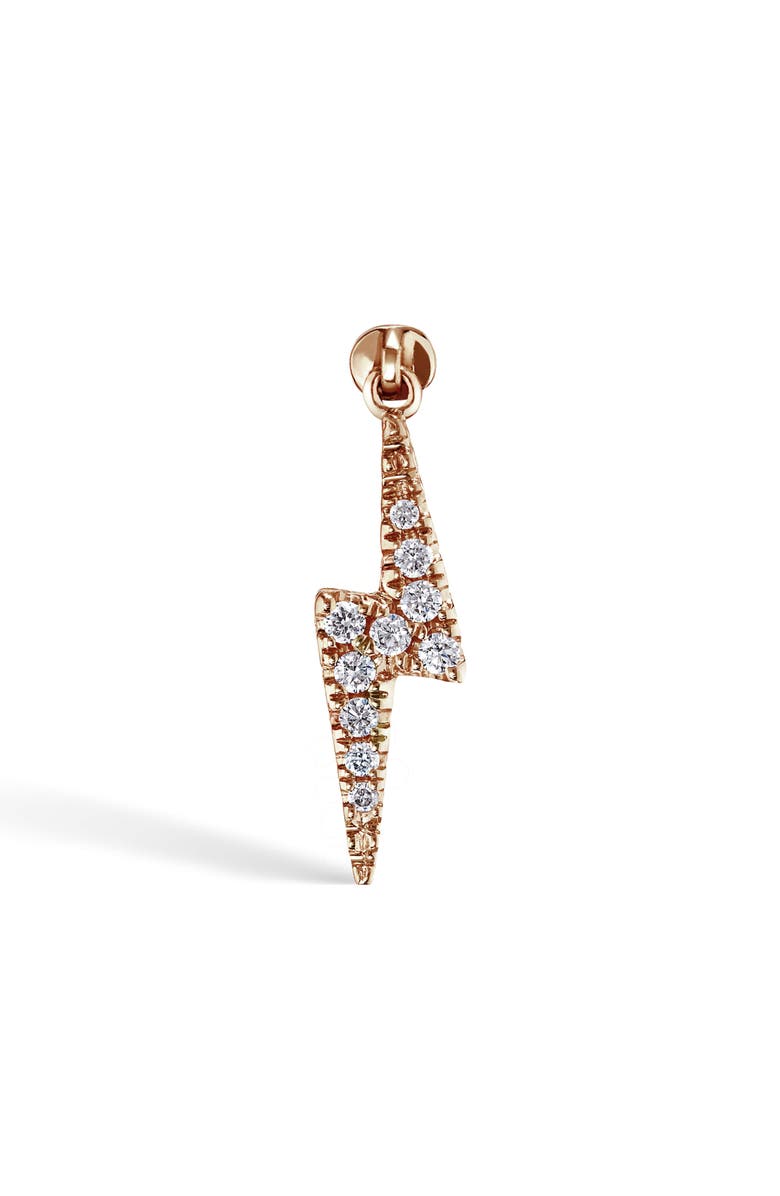 MARIA TASH Black Diamond Lightning Bolt Threader Earring, Alternate, color, Rose Gold