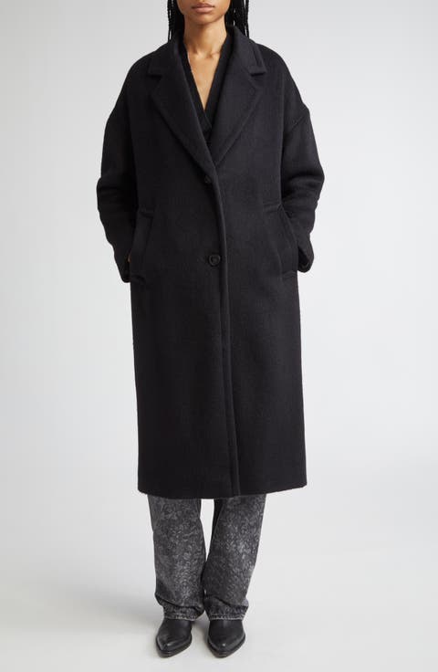 Single Breaste Wool Blend Coccon Coat