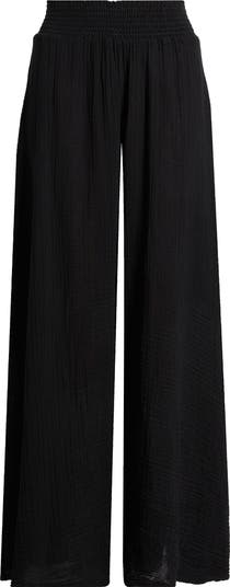 ☪️テーラーメイド☪️ビッグロゴ‼️スムースストレッチクルー⛳️サイズM⭐️ブラック✨美品 Michael Stars Simba Smocked Waist Wide Leg Pants | Nordstrom