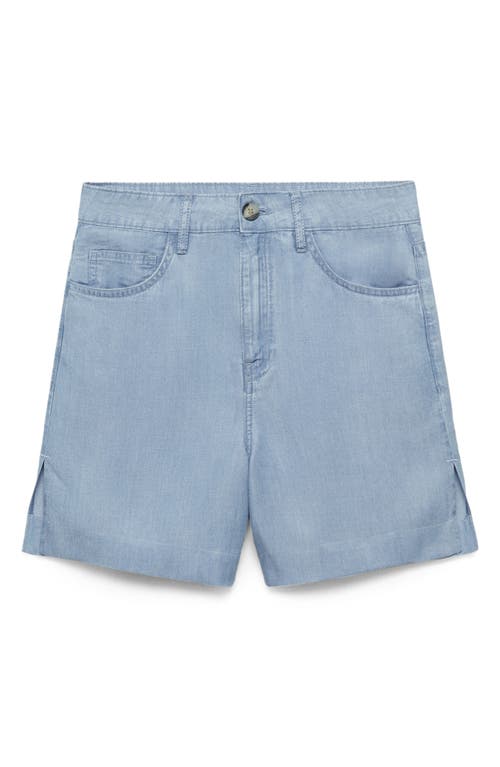 Mango Maddy High Waist Bermuda Denim Shorts In Blue