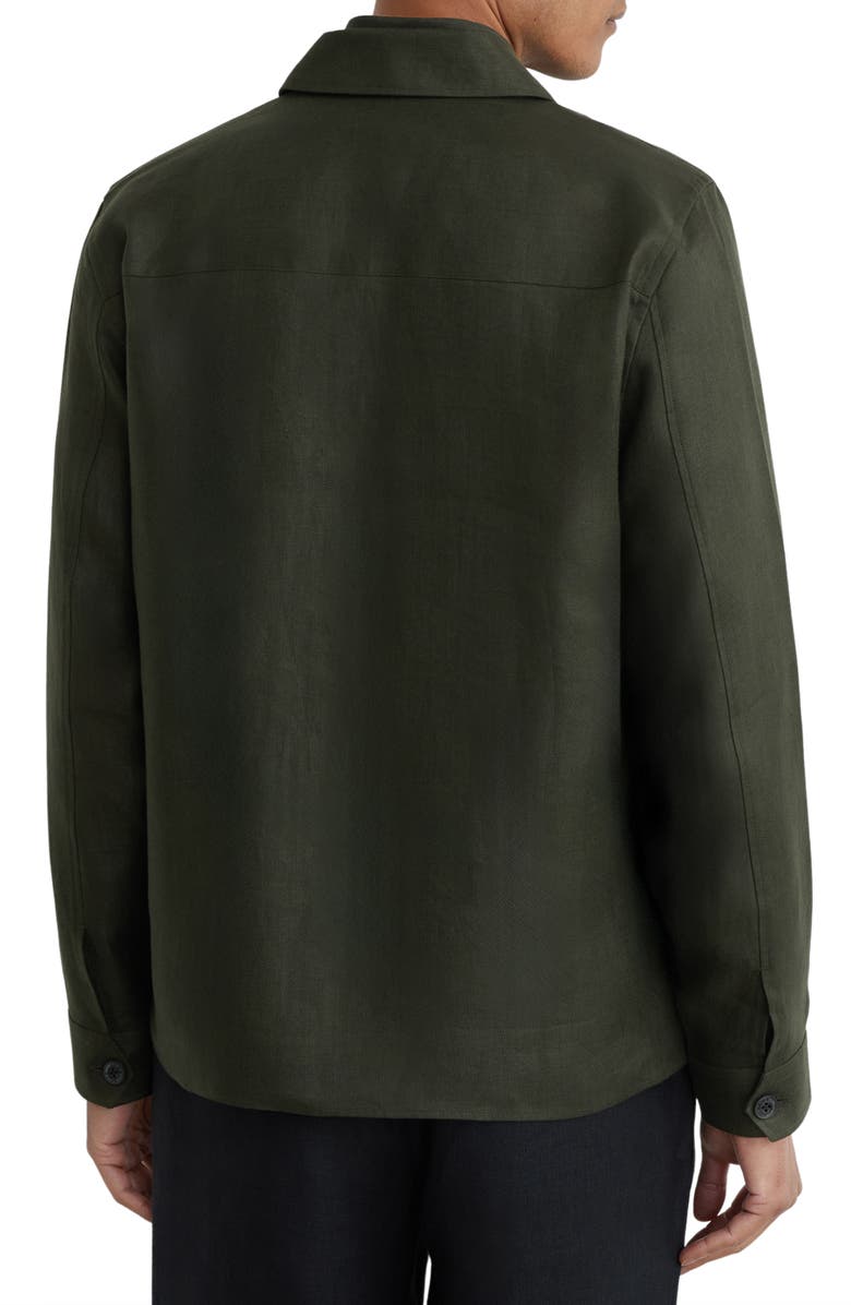 Reiss Polasio Linen Overshirt, Alternate, color, Midnight Green