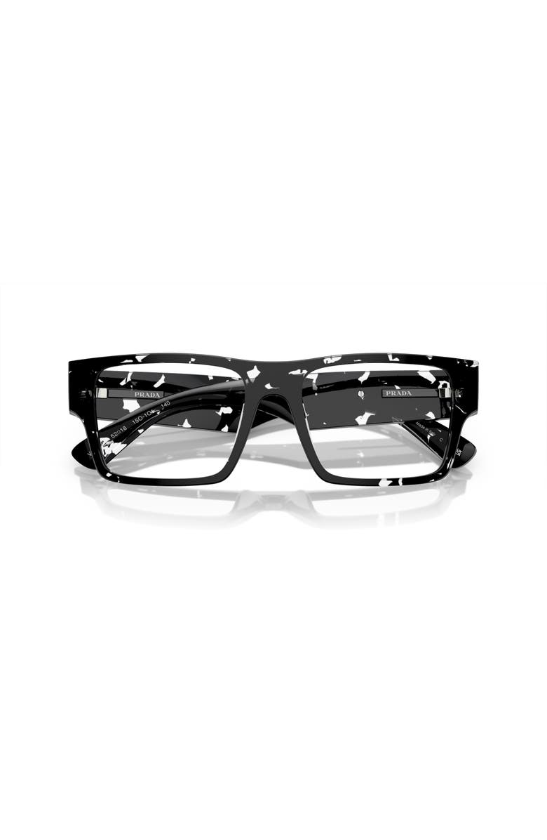 Prada 54mm Rectangle optical glasses, Alternate, color, Brown