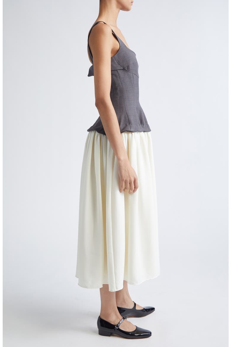 Mixed Media Corset Dress, Alternate, color, MELANGE GREY / CREAM