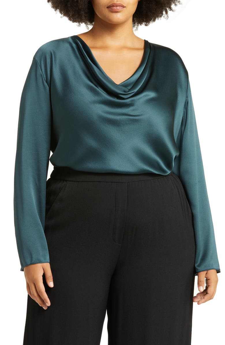 Vince Cowl Neck Silk Blouse, Main, color,