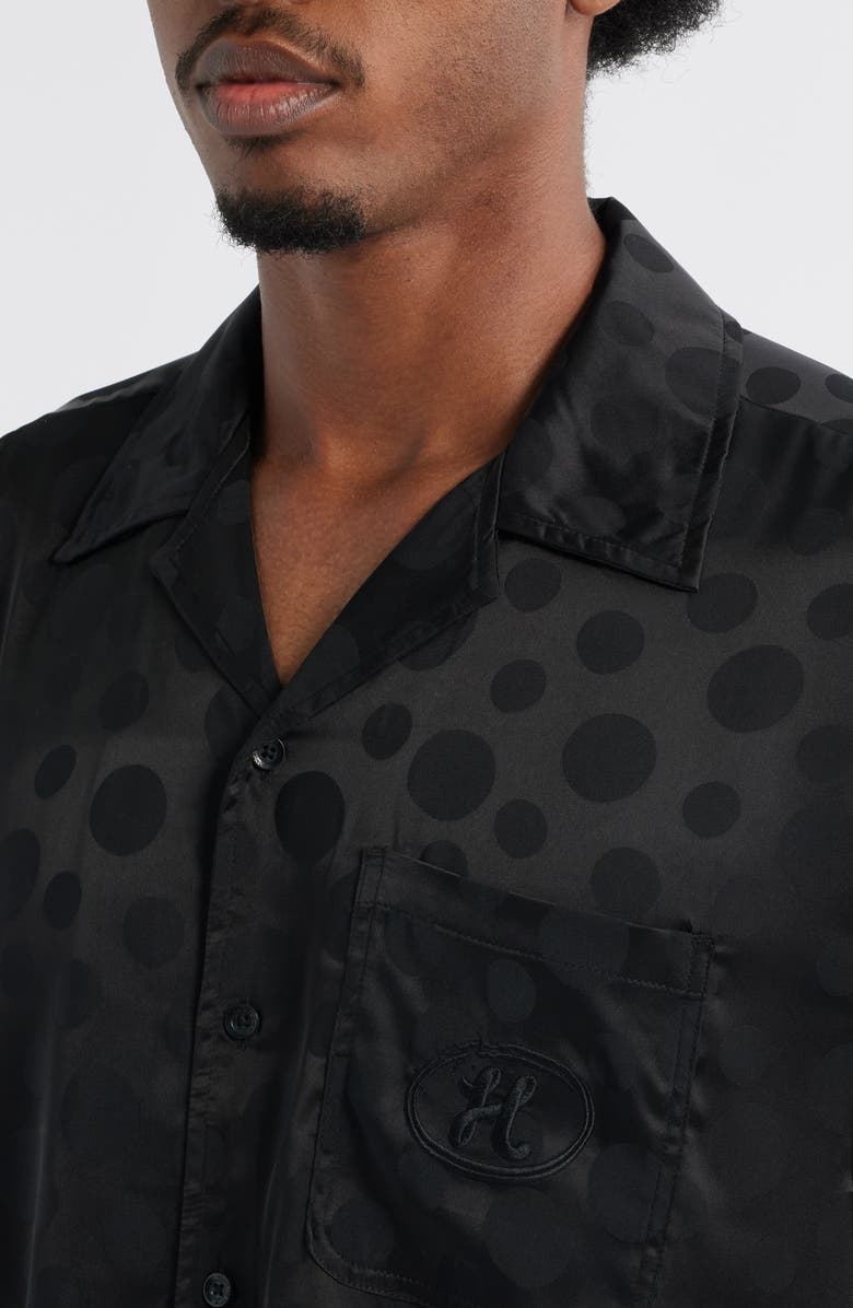 HONOR THE GIFT Tonal Dot Camp Shirt, Alternate, color, Black