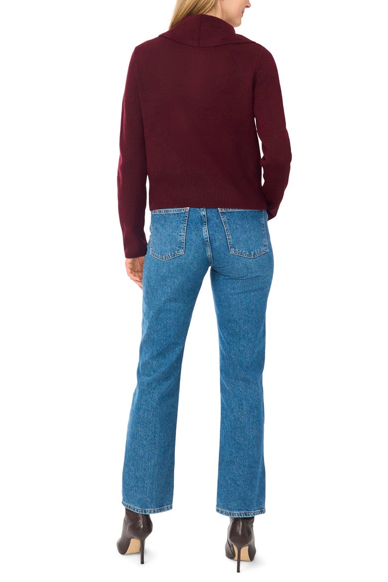 Wide Collar Polo Sweater, Alternate, color, WINE