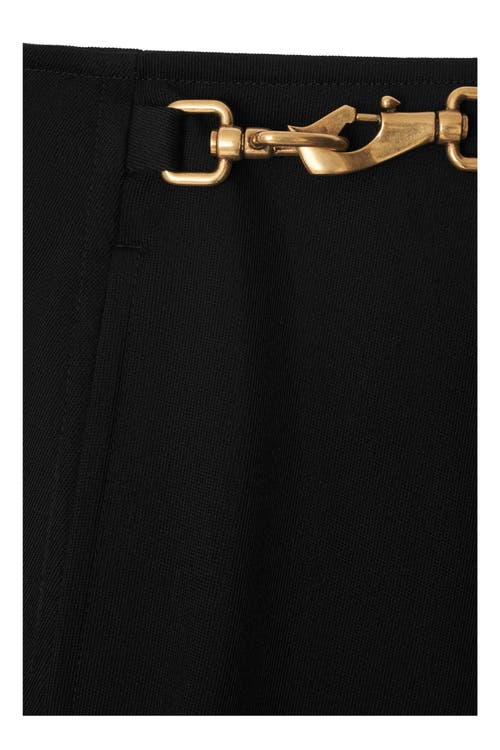Burberry Mini Wool Skirt With Horse Clip In Black