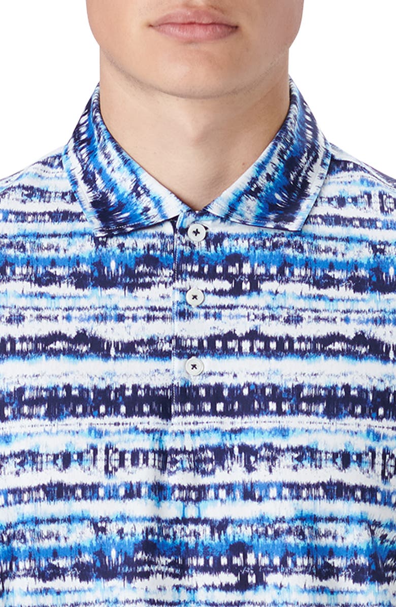 Bugatchi Hendrix Digital Abstract Print Cotton Polo, Alternate, color, Classic Blue