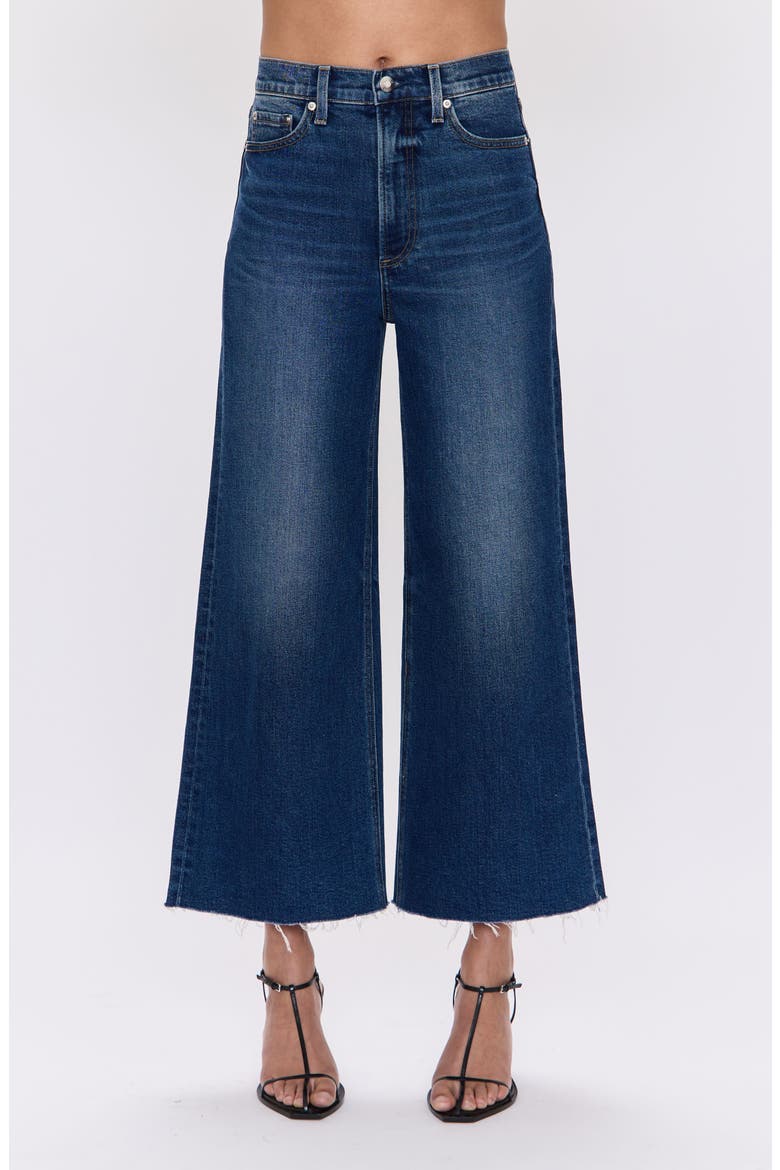Lana Raw Hem Ankle Wide Leg Jeans, Main, color, BROADWAY