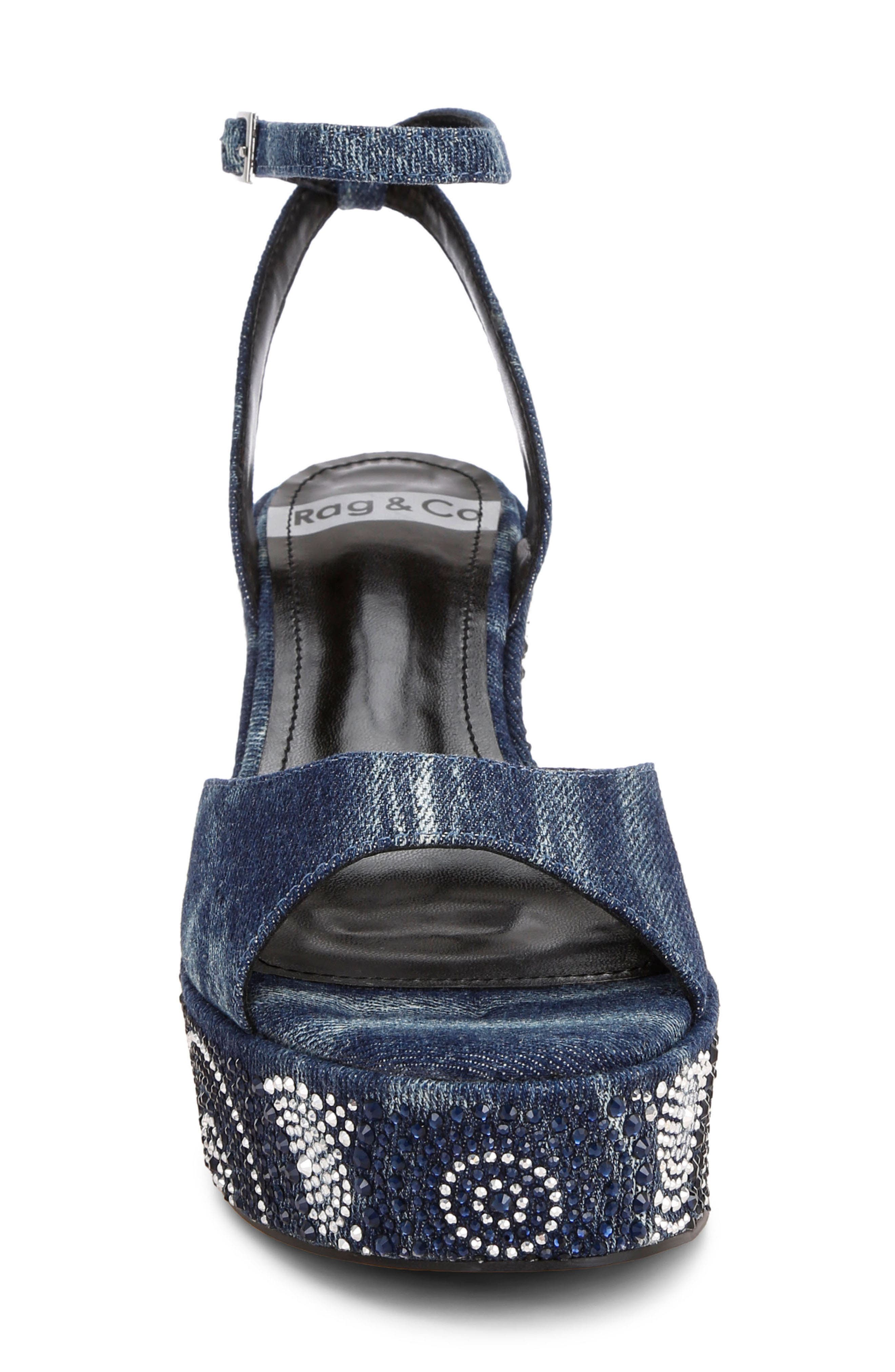 Mandala Wedge Sandal, Alternate, color, DENIM