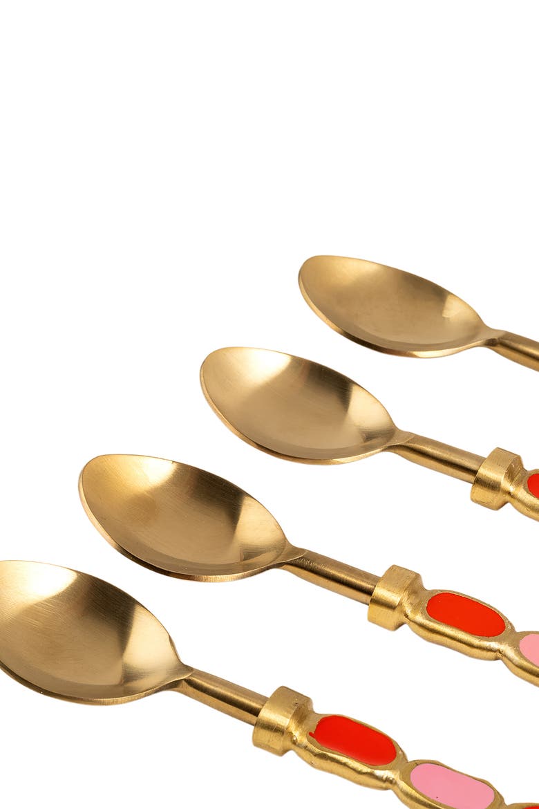 Rampur Steel Dessert Spoon Set of 4, Alternate, color, Gold
