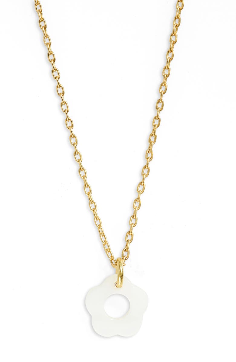 Madewell Retro Daisy Mother of Pearl Pendant Necklace, Main, color, 