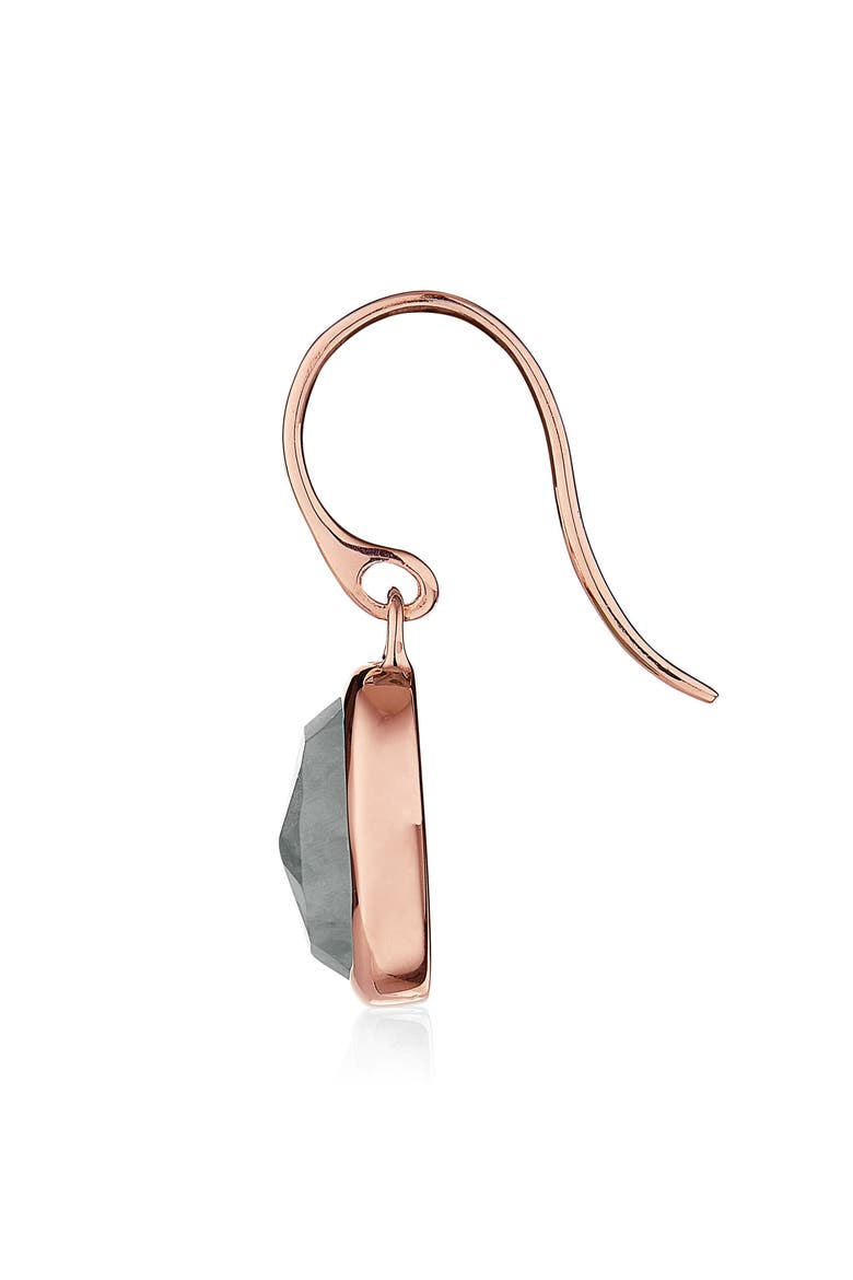 Siren Semiprecious Stone Drop Earrings, Alternate, color, GREY AGATE/ ROSE GOLD
