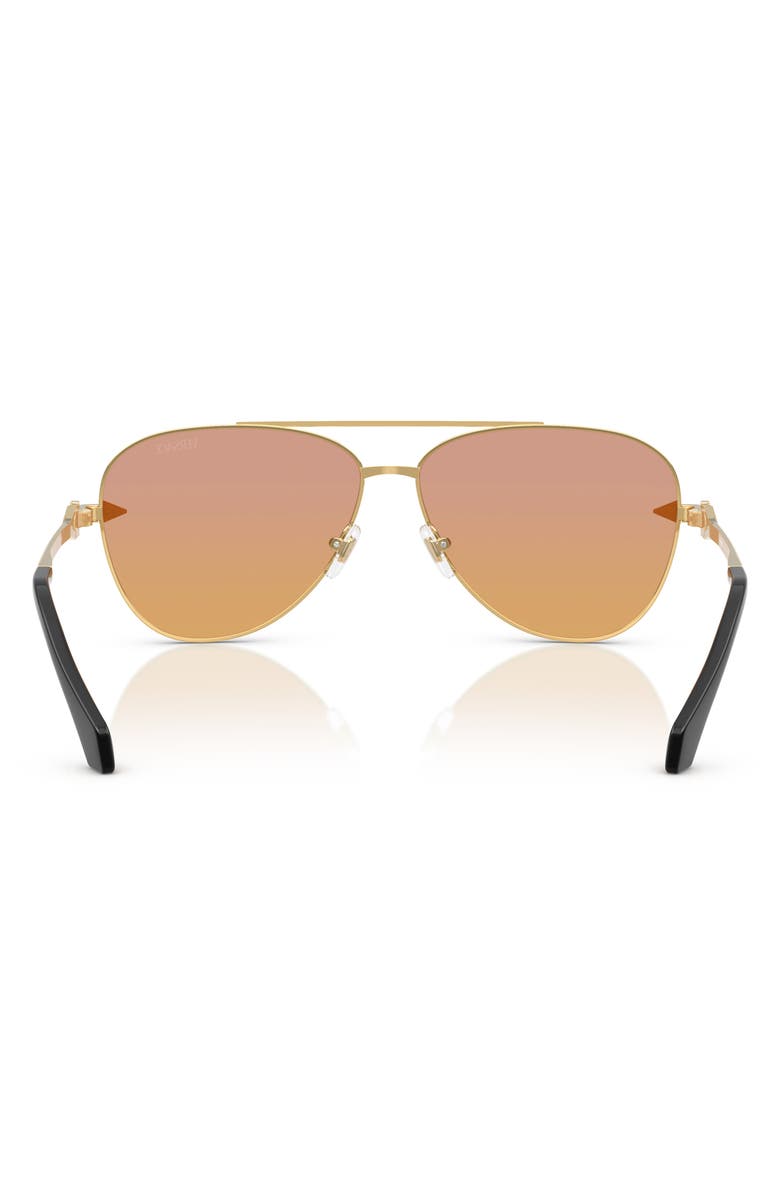 Versace 61mm Pilot Sunglasses, Alternate, color, 1002El61 Gold